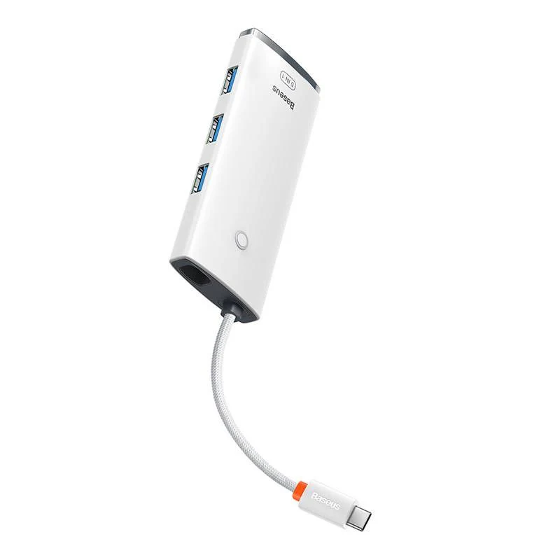 Hub Adattatore Baseus 5 in 1 USB-C a 3x USB 3.0 + USB-C + HDMI Bianco - immagine 8
